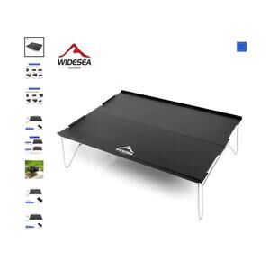 Widesea Camping Table Lightweight Hard-Topped Folding Mini Table Aluminium Alloy